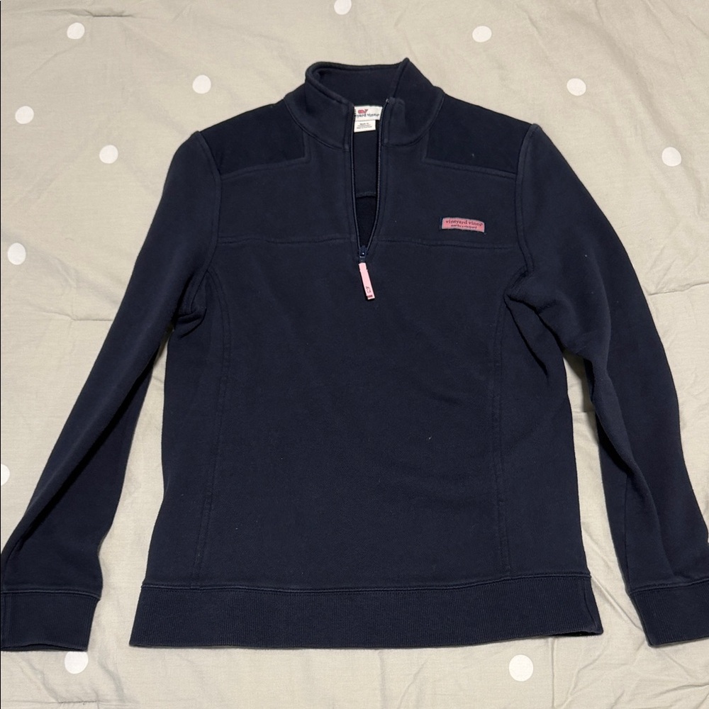Vineyard Vines Dark Blue Shep Shirt with Pink Details